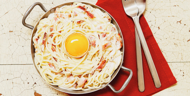 Italienische Küche – Spaghetti Carbonara mit Ei